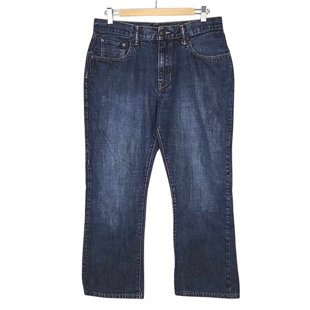 Gap Men's 1969 Dark Wash Fade Bootcut Denim Blue Jeans 33